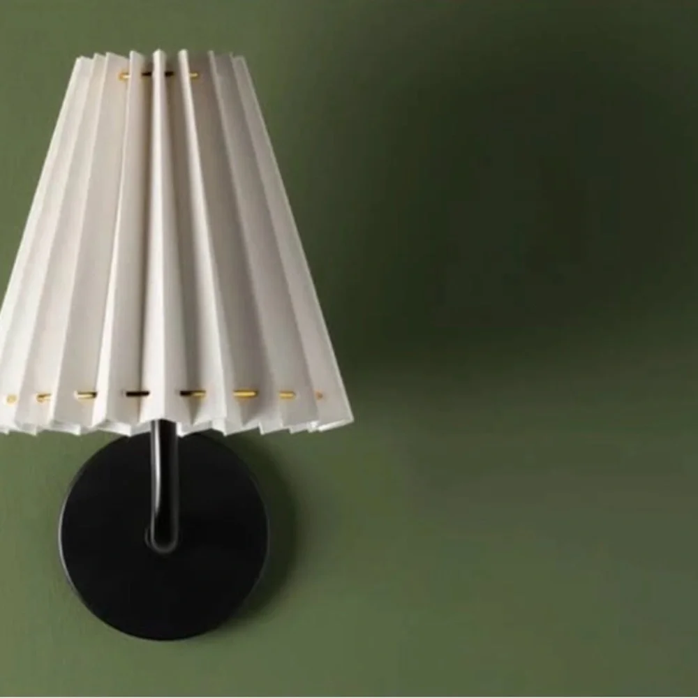 2 Mitzi Black Wall Sconce with White Pleated Shade